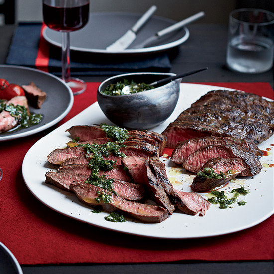 Flat Iron Steaks with Blue Cheese Butter